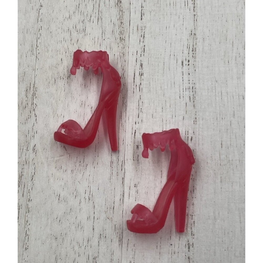 Monster High Ghoulia Yelps Replacement Shoes Red Blood Drip High Heels - Picture 9 of 9